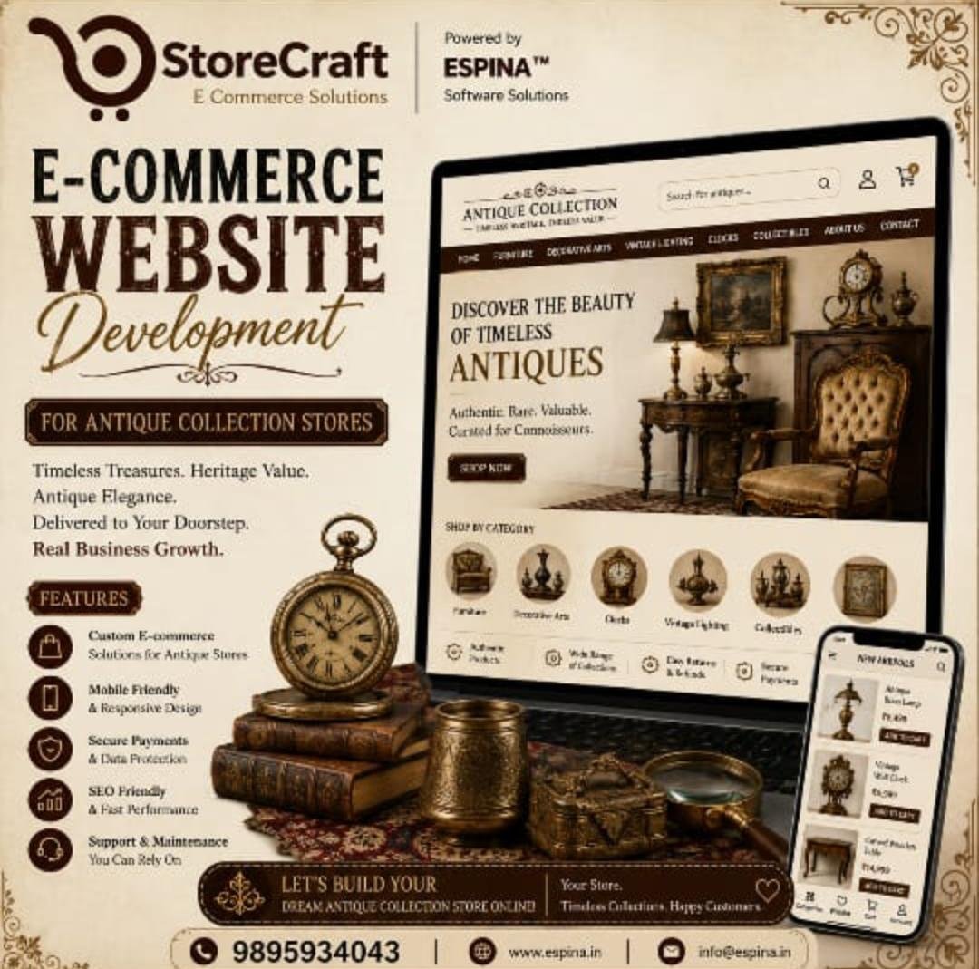E-commerce website development for antique collections