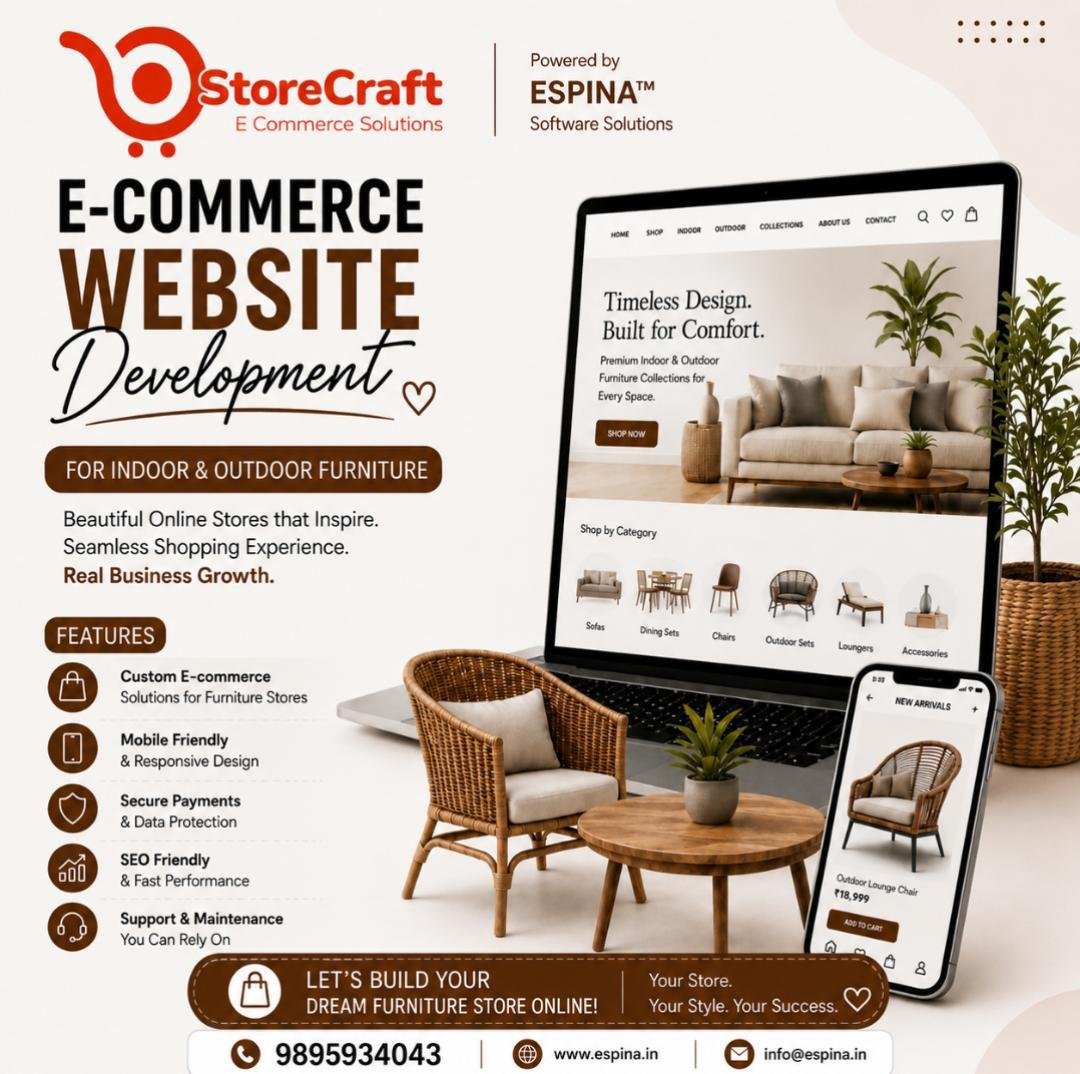 E-commerce website development for indoor and outdoor furniture store