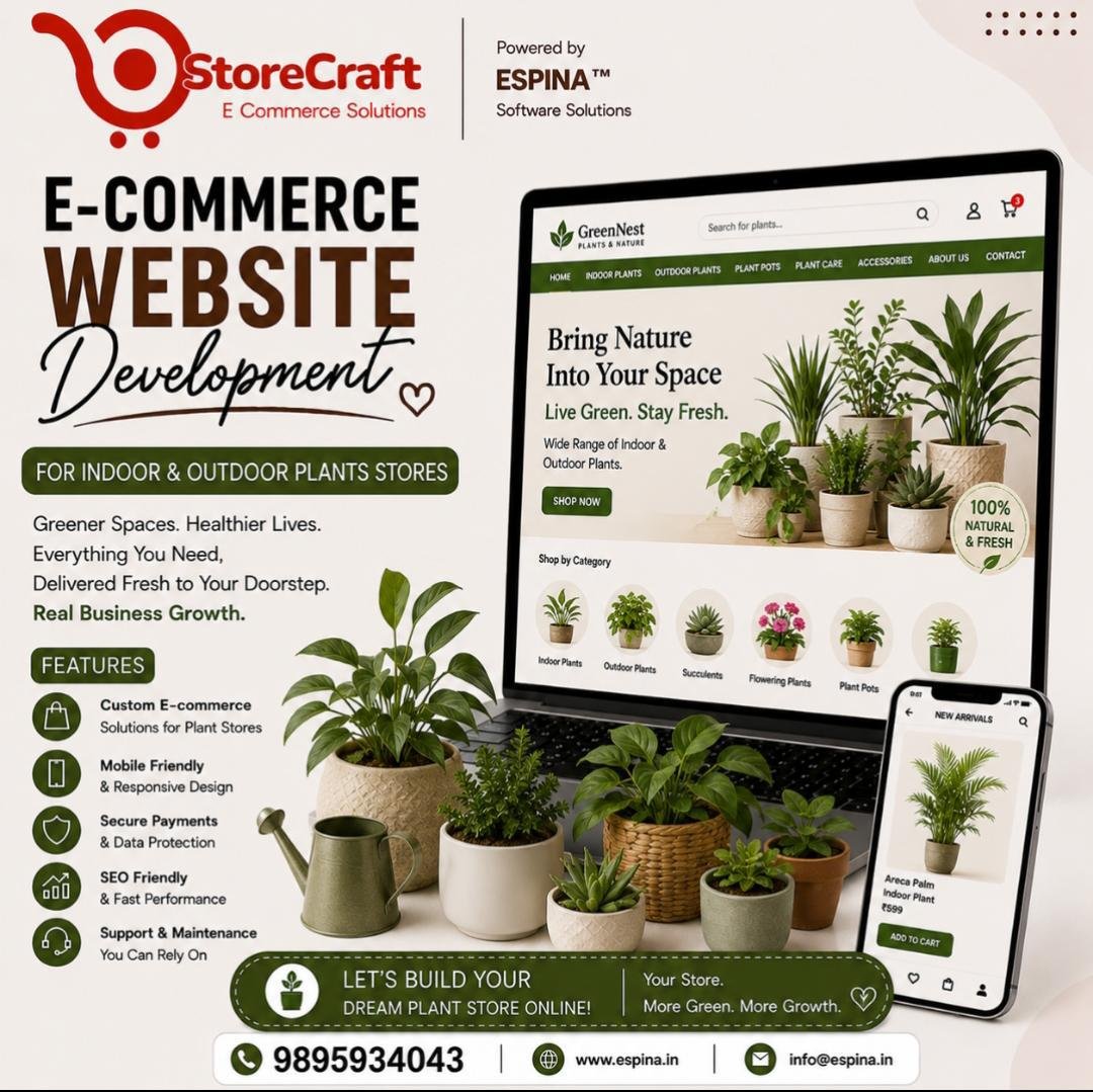 E-commerce website development for indoor and outdoor plants store