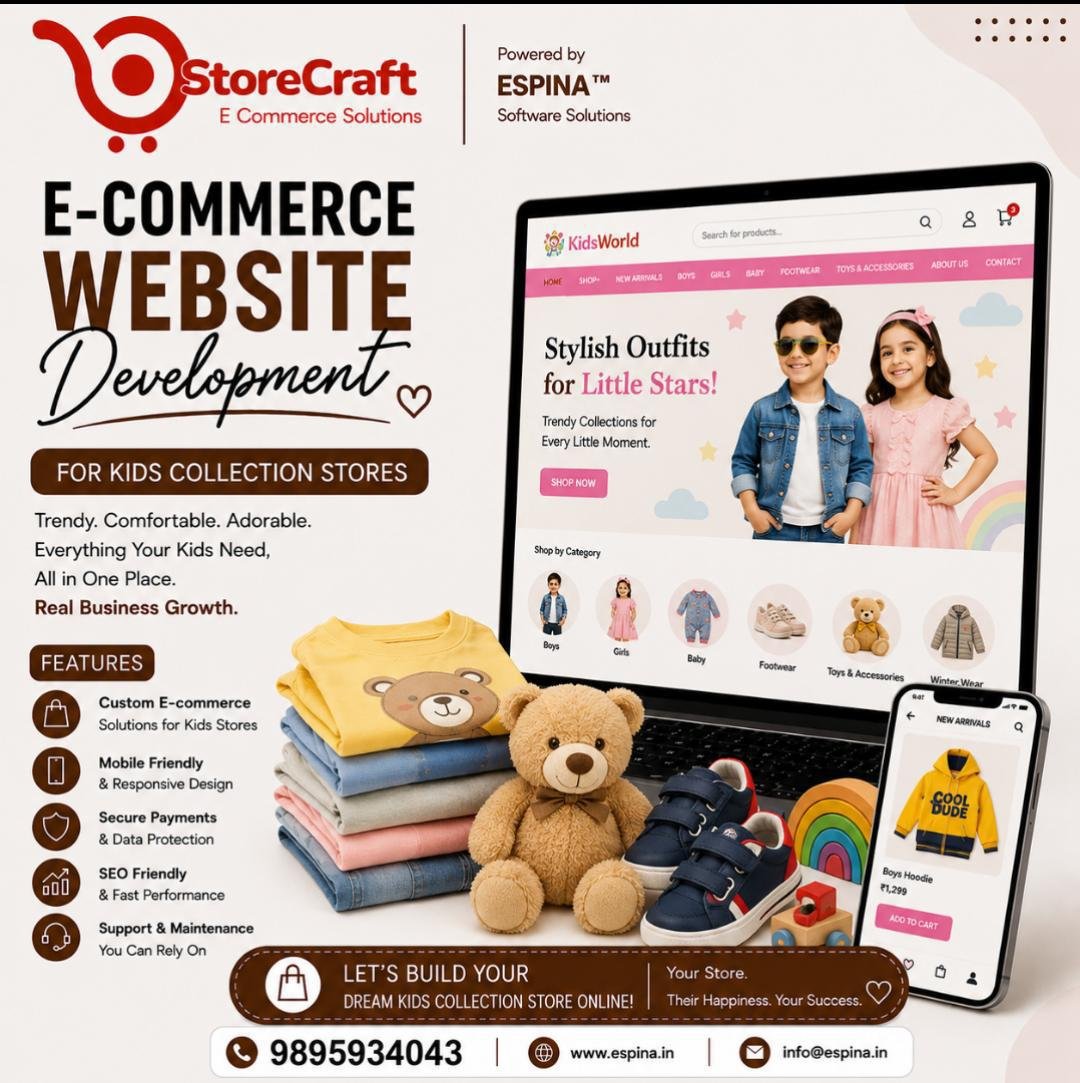 E-commerce website development for kids collection store