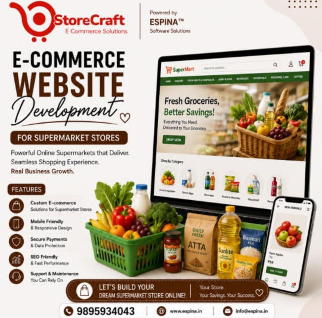 E-commerce website development for supermarket